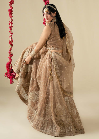 Organza Lehenga Choli with Golden Embroidery Online in Sri Lanka India Australia