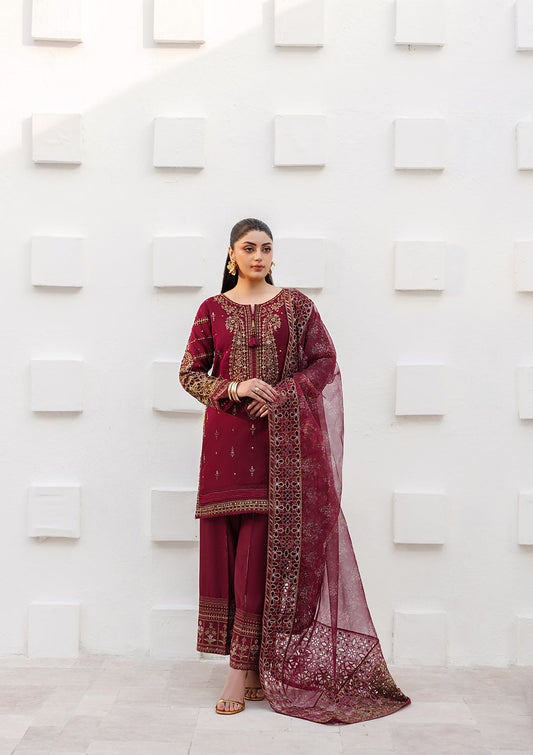 Organza Maroon Embroidered Pakistani Suit Online in Sri Lanka India Australia