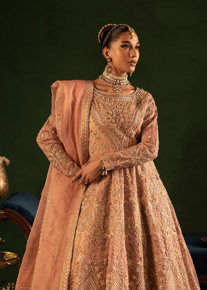 Organza Raw Silk Peach Pink Wedding Wear Online in Dubai DXB UAE Abudhabi Meena Bazaar