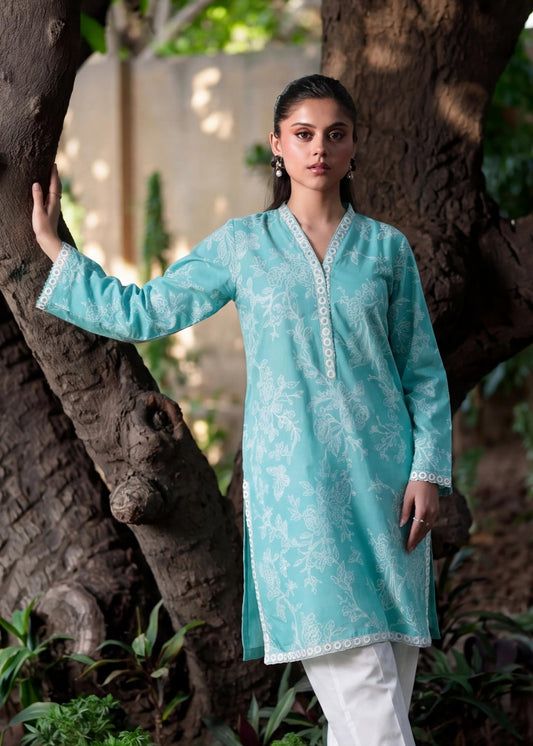 Pacific Blue Printed Lawn Pakistani Suit Online in Dubai DXB UAE Abudhabi Meena Bazaar