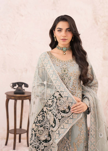 Pakistani Ash Grey Net Suit for Women Online in KSA Riyadh Saudi Arabia Oman Bahrain Qatar