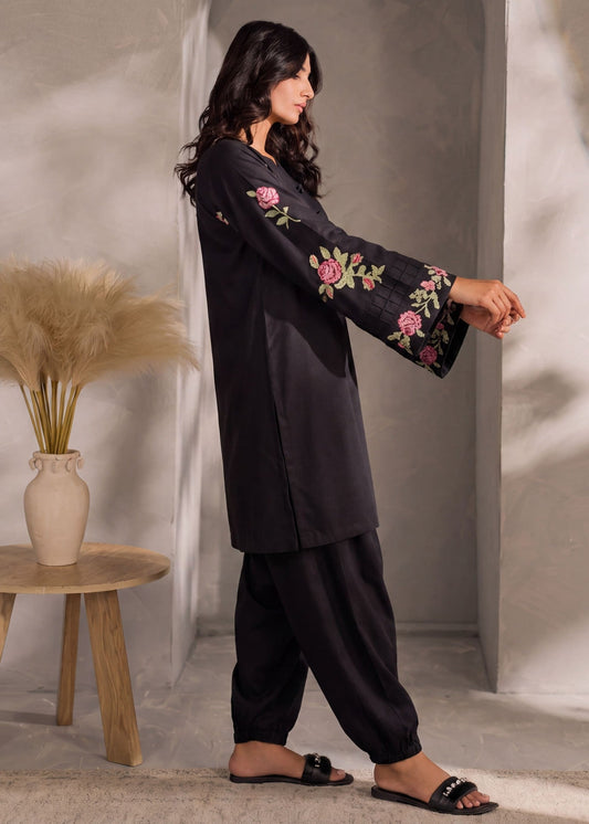 Pakistani Black Dhanak Kurta Set Online in Sri Lanka India Australia