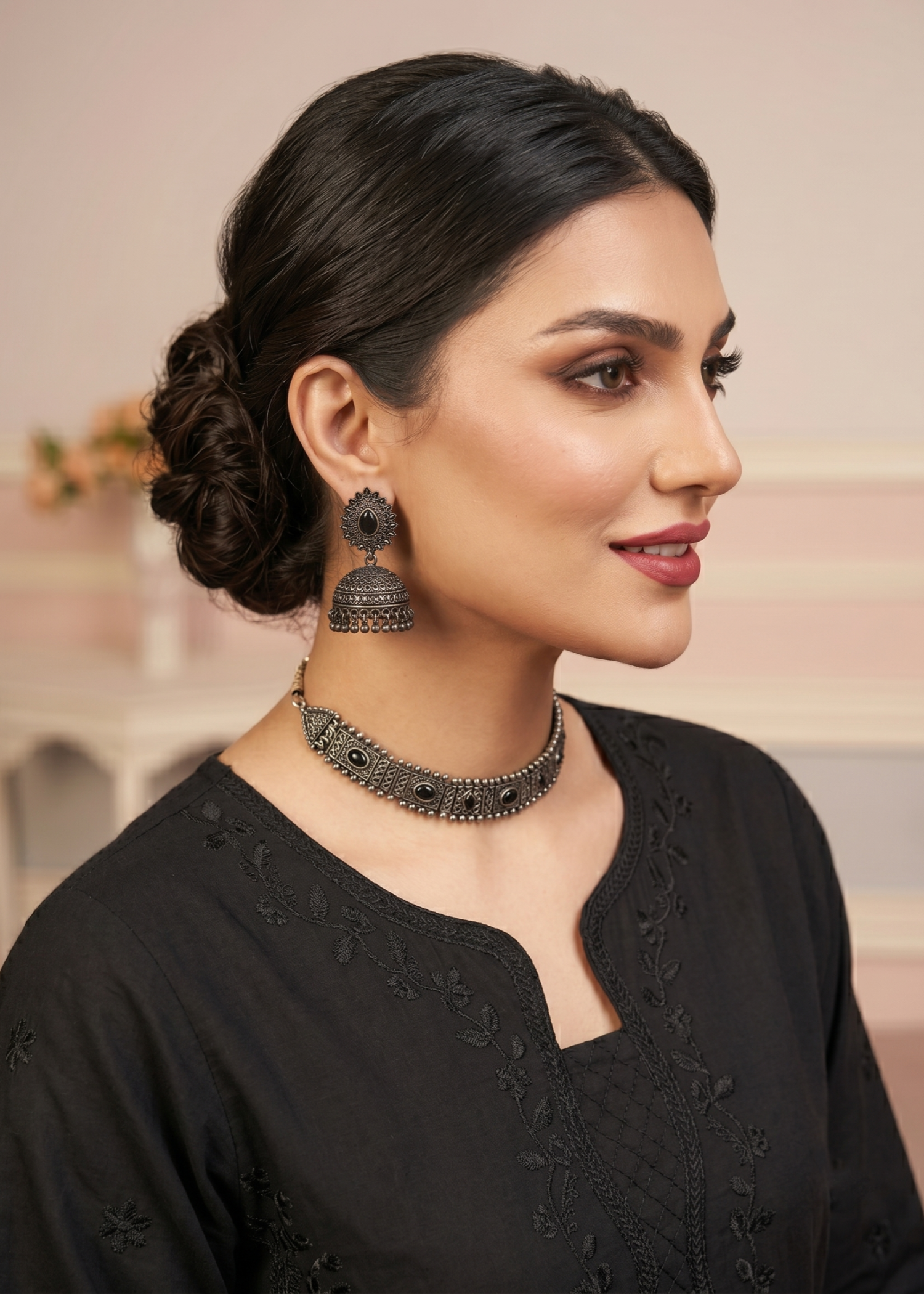 Pakistani Black Embroidered Lawn Suit for Women Online in KSA Riyadh Saudi Arabia Oman Bahrain Qatar