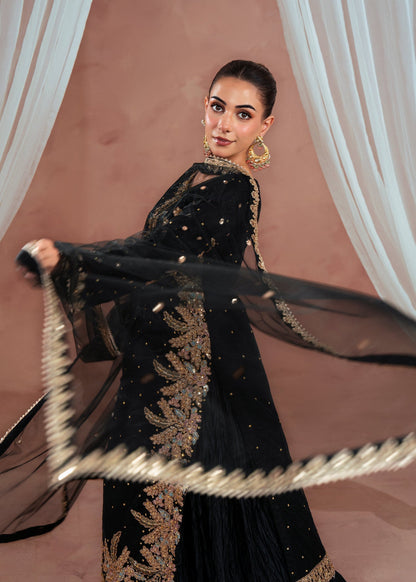 Pakistani Black Net Lehenga Choli Online in KSA Riyadh Saudi Arabia Oman Bahrain Qatar