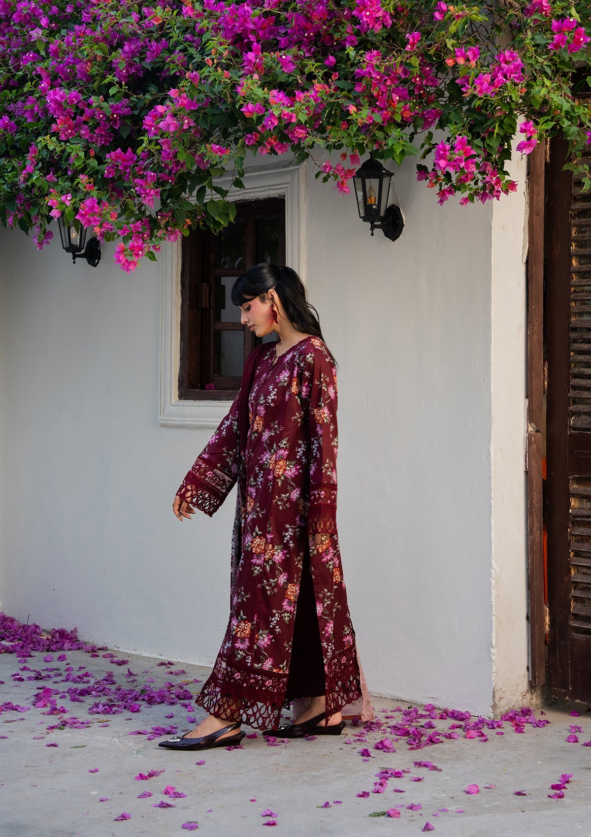 Pakistani Blood Red Embroidered Suit Online in KSA Riyadh Saudi Arabia Oman Bahrain Qatar