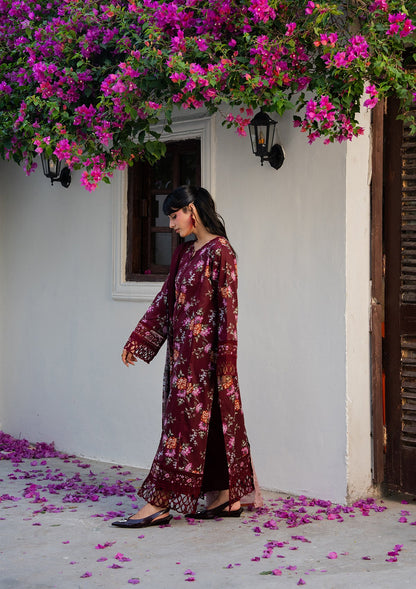 Pakistani Blood Red Embroidered Suit Online in KSA Riyadh Saudi Arabia Oman Bahrain Qatar