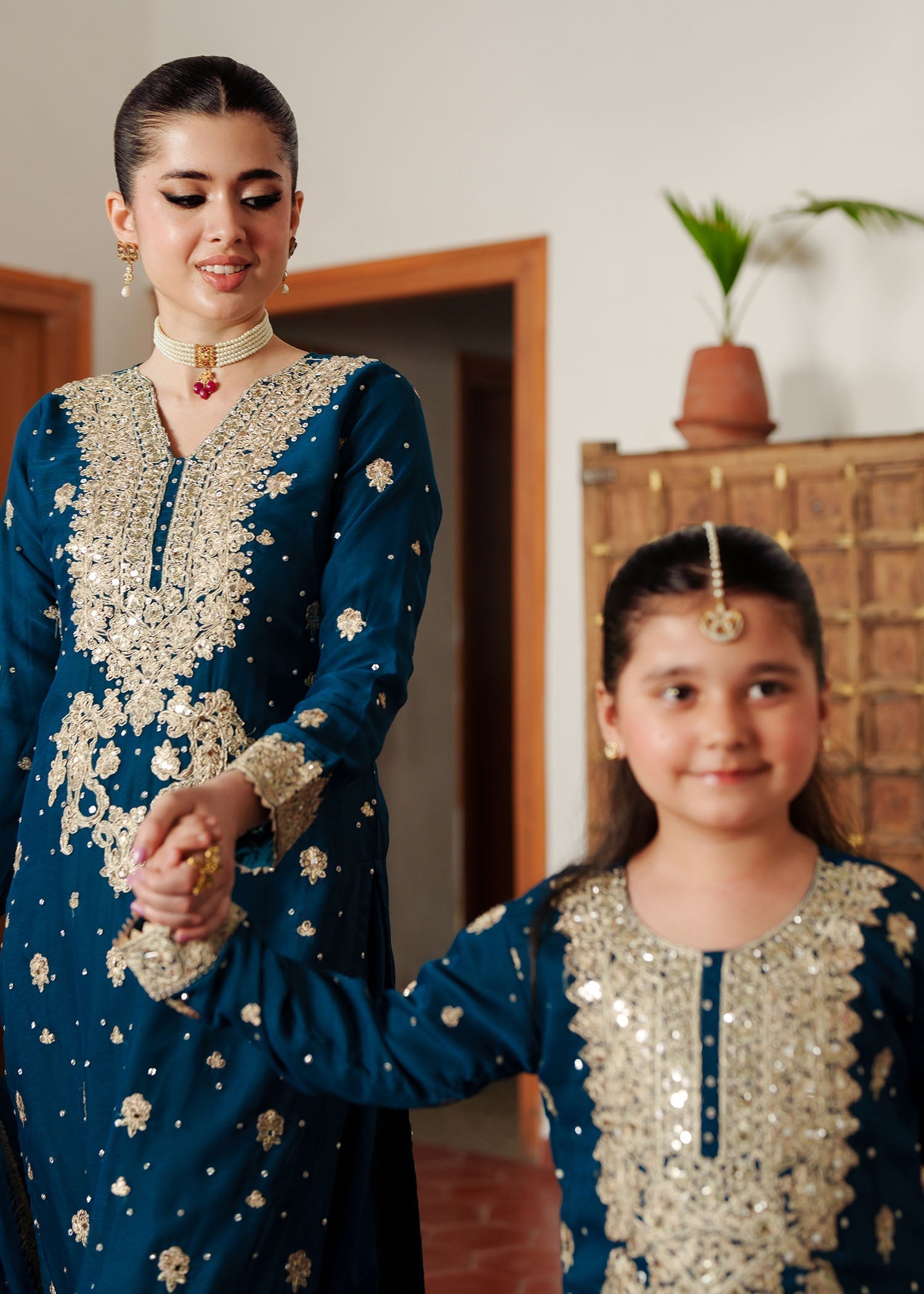 Pakistani Blue Chiffon Festive Outfit Online in KSA Riyadh Saudi Arabia Oman Bahrain Qatar