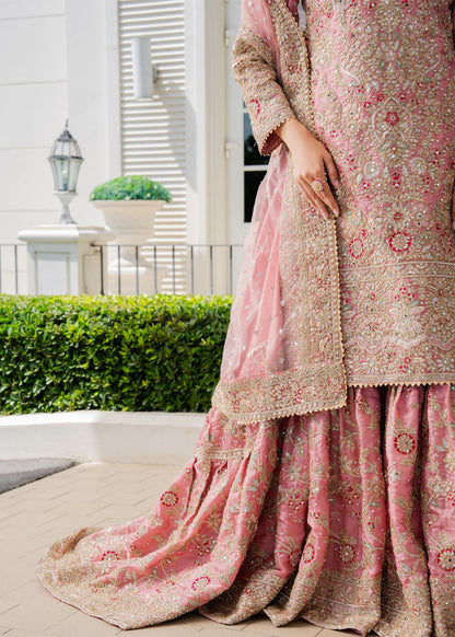 Pakistani Blush Pink Gharara for Festive Elegance Online in KSA Riyadh Saudi Arabia Oman Bahrain Qatar