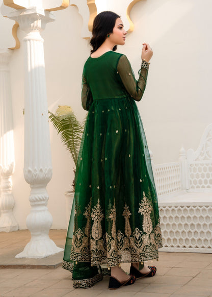 Pakistani Bottle Green Masuri Designer Suit Online in KSA Riyadh Saudi Arabia Oman Bahrain Qatar