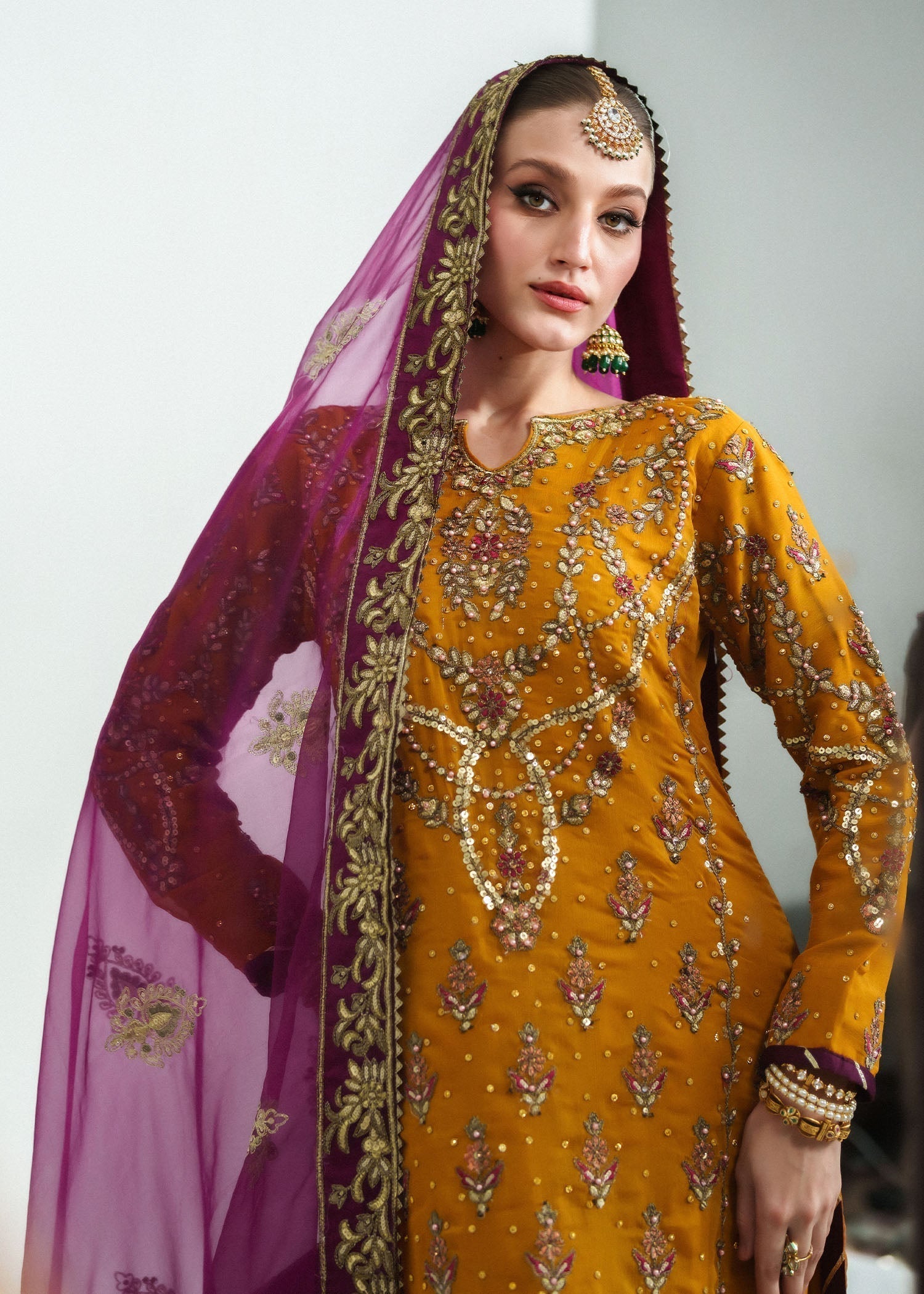 Pakistani Chiffon Wedding Guest Suit Online in KSA Riyadh Saudi Arabia Oman Bahrain Qatar
