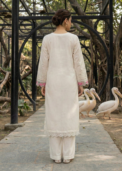 Pakistani Cotton Embroidered Off-White Salwar Suit Online in KSA Riyadh Saudi Arabia Oman Bahrain Qatar