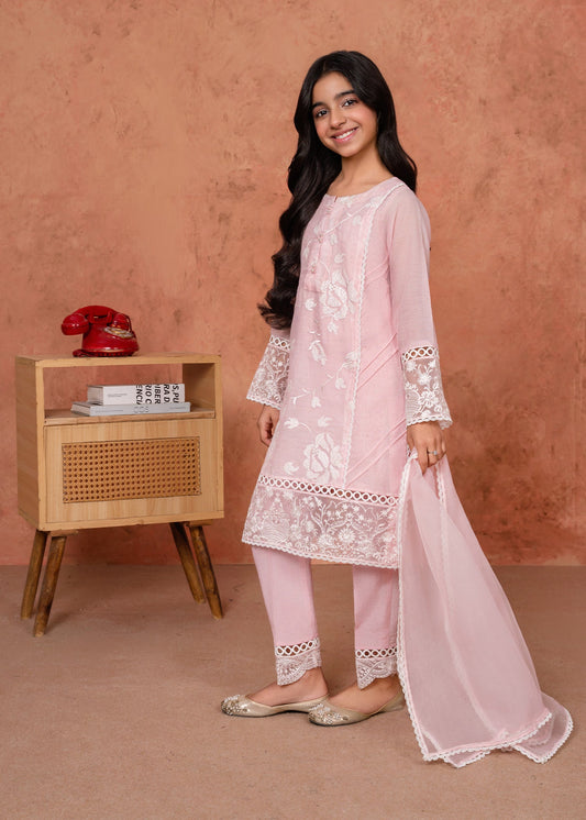 Pakistani Designer Baby Pink Cotton Silk Salwar Kameez Online in KSA Riyadh Saudi Arabia Oman Bahrain Qatar
