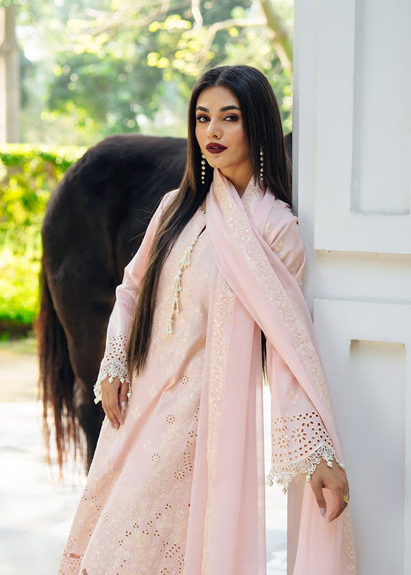 Pakistani Designer Baby Pink Lawn Dress Material Online in Sri Lanka India Australia