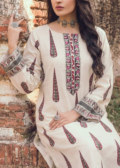 Pakistani Designer Beige Lawn Salwar Kameez Online in KSA Riyadh Saudi Arabia Oman Bahrain Qatar