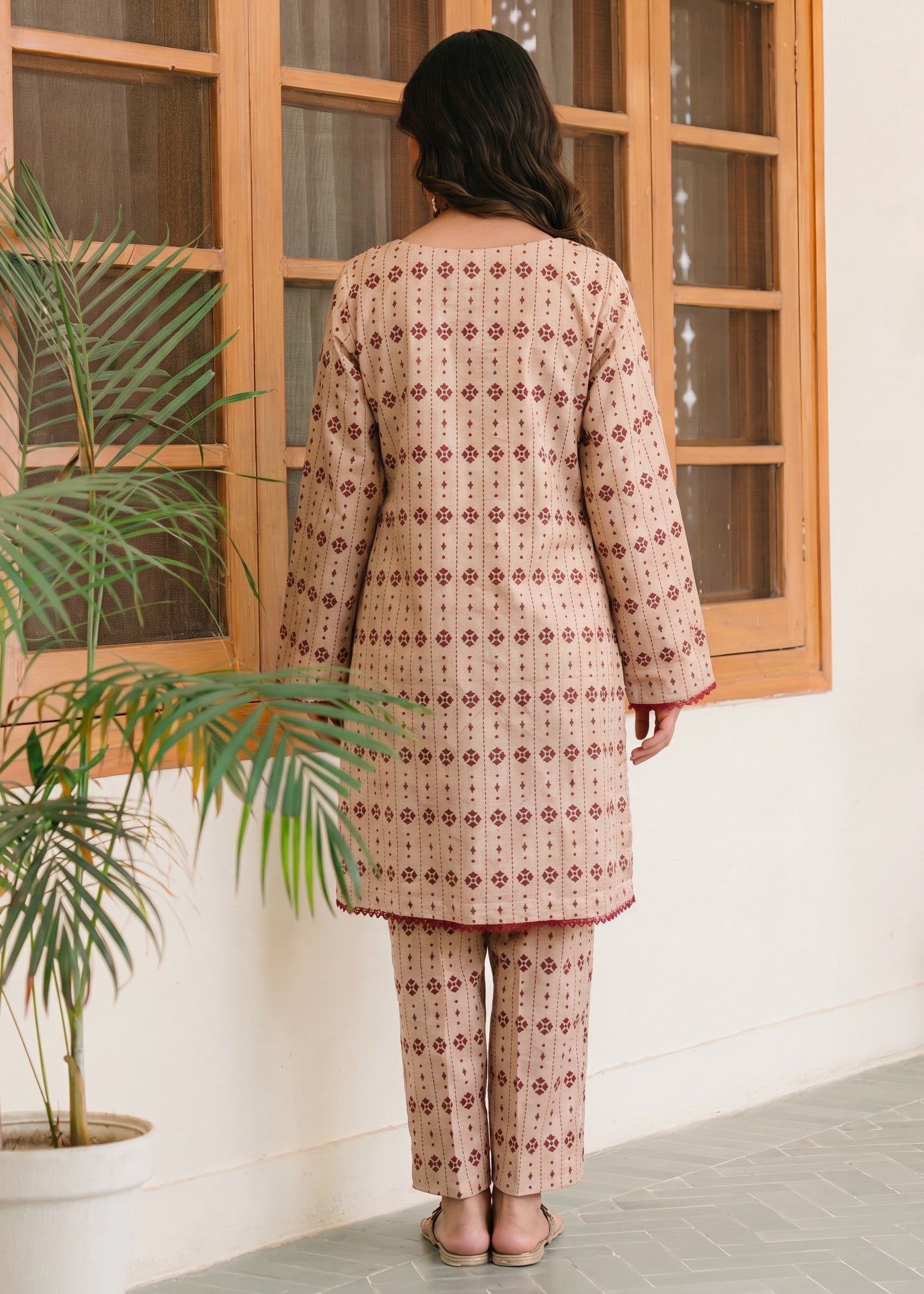 Pakistani Designer Beige Lawn Suit Online in KSA Riyadh Saudi Arabia Oman Bahrain Qatar