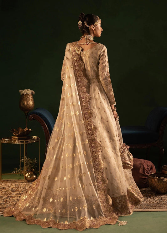 Pakistani Designer Beige Raw Silk Salwar Kameez Online in KSA Riyadh Saudi Arabia Oman Bahrain Qatar