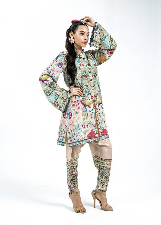 Pakistani Designer Beige Raw Silk Suit Online in KSA Riyadh Saudi Arabia Oman Bahrain Qatar