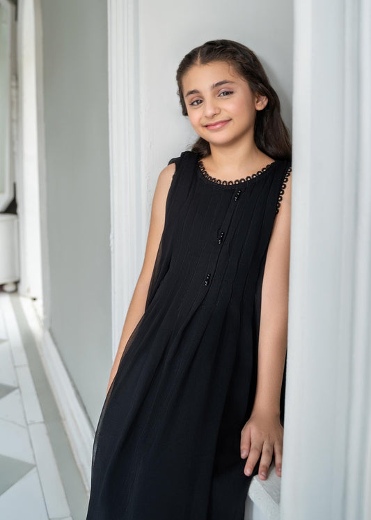 Pakistani Designer Black Chiffon Salwar Kameez Online in KSA Riyadh Saudi Arabia Oman Bahrain Qatar