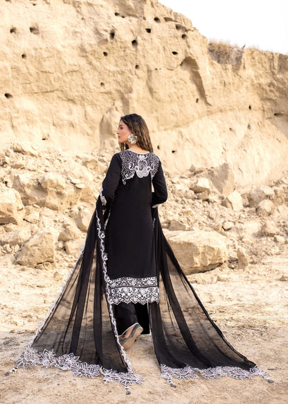 Pakistani Designer Black Cotton Salwar Kameez Online in KSA Riyadh Saudi Arabia Oman Bahrain Qatar