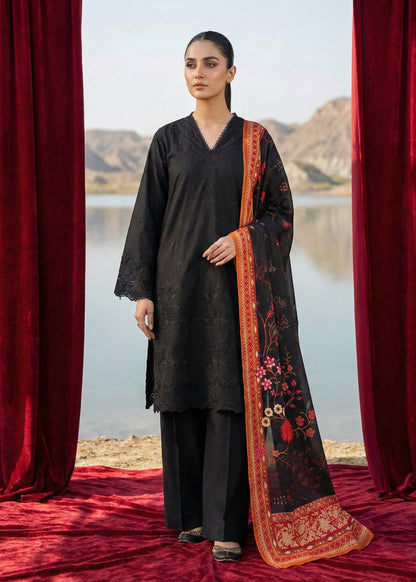 Pakistani Designer Black Cotton Salwar Kameez Online in KSA Riyadh Saudi Arabia Oman Bahrain Qatar