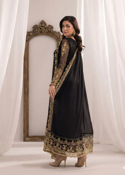 Pakistani Designer Black Embroidered Kurta Set Online in KSA Riyadh Saudi Arabia Oman Bahrain Qatar