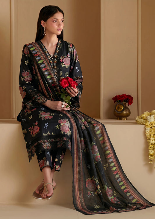 Pakistani Designer Black Embroidered Salwar Kameez Online in KSA Riyadh Saudi Arabia Oman Bahrain Qatar