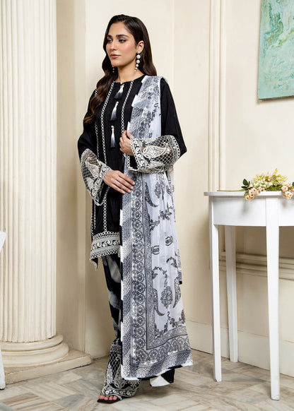Pakistani Designer Black Farshi Shalwar with Chiffon Dupatta Online in KSA Riyadh Saudi Arabia Oman Bahrain Qatar