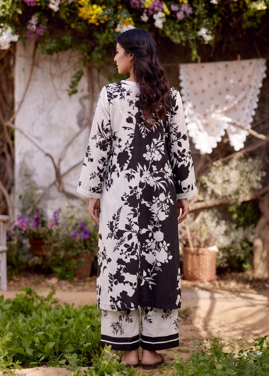 Pakistani Designer Black Lawn Suit Online in KSA Riyadh Saudi Arabia Oman Bahrain Qatar