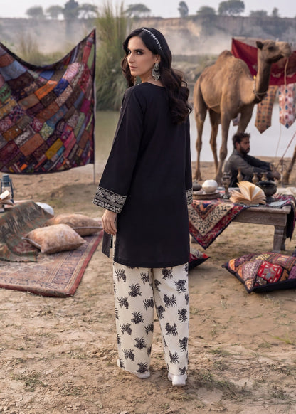 Pakistani Designer Black Lawn Suit Online in KSA Riyadh Saudi Arabia Oman Bahrain Qatar
