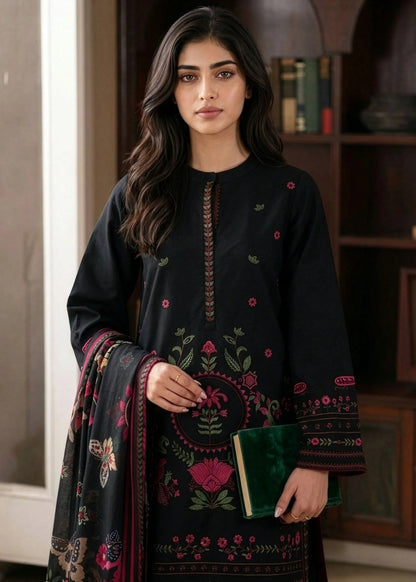 Pakistani Designer Black Linen Salwar Kameez Online in KSA Riyadh Saudi Arabia Oman Bahrain Qatar
