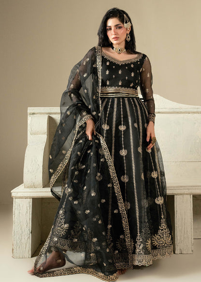 Pakistani Designer Black Organza Wedding Lehenga Online in KSA Riyadh Saudi Arabia Oman Bahrain Qatar