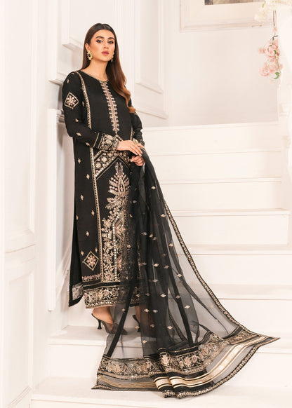 Pakistani Designer Black Raw Silk Embellished Salwar Kameez Online in KSA Riyadh Saudi Arabia Oman Bahrain Qatar