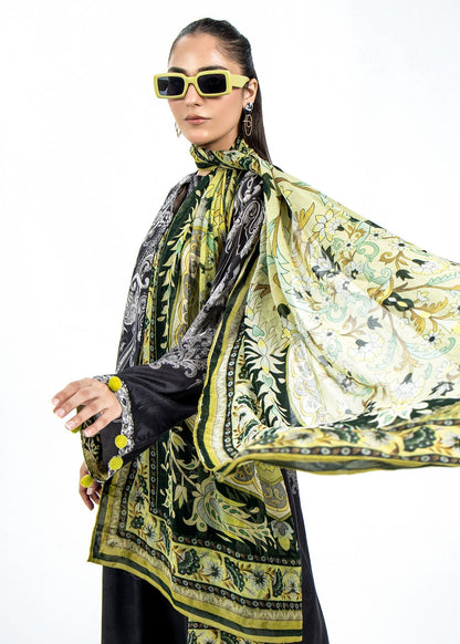 Pakistani Designer Black Raw Silk Kaftan Suit Online in KSA Riyadh Saudi Arabia Oman Bahrain Qatar