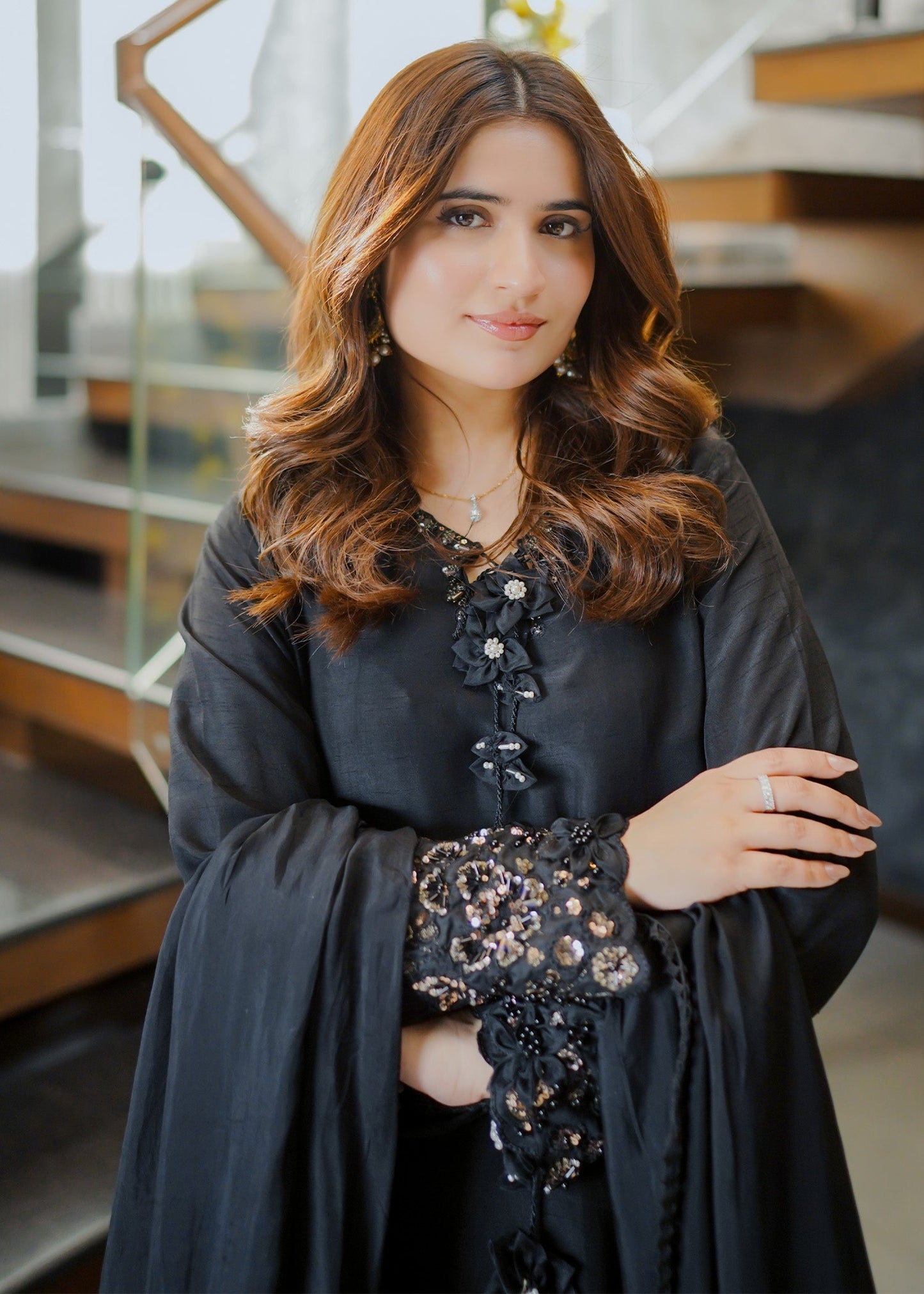 Pakistani Designer Black Raw Silk Salwar Kameez Online in KSA Riyadh Saudi Arabia Oman Bahrain Qatar