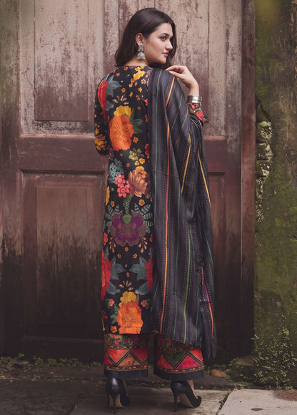 Pakistani Designer Black Silk Salwar Kameez Online in KSA Riyadh Saudi Arabia Oman Bahrain Qatar