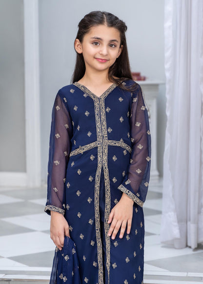 Pakistani Designer Blue Chiffon Embroidered Suit Online in KSA Riyadh Saudi Arabia Oman Bahrain Qatar