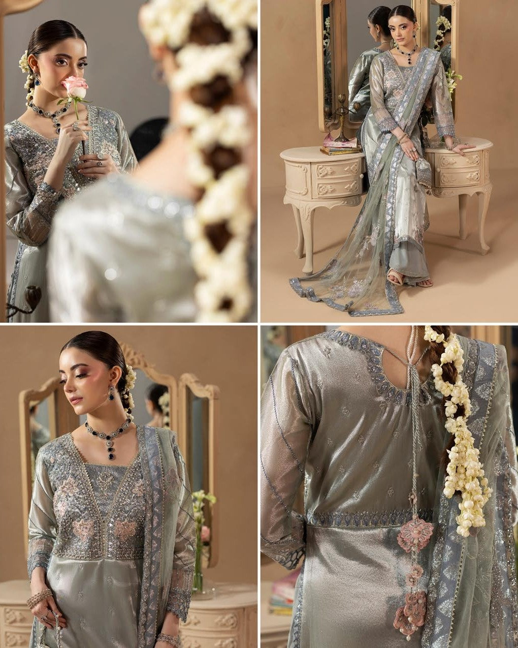 Pakistani Designer Blue Raw Silk Sharara Suit Online in KSA Riyadh Saudi Arabia Oman Bahrain Qatar