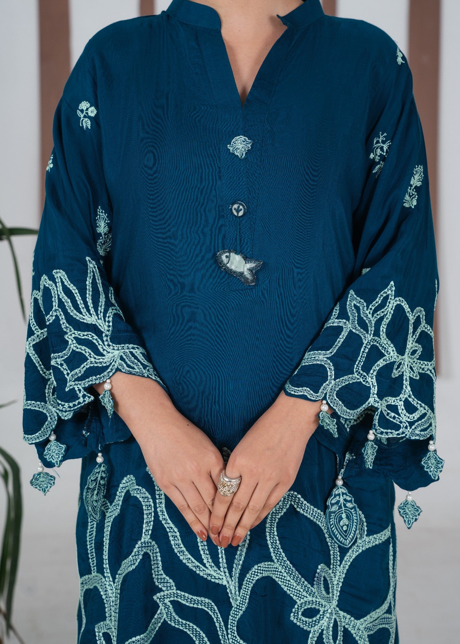 Pakistani Designer Blue Silk Sharara Gharara Online in KSA Riyadh Saudi Arabia Oman Bahrain Qatar