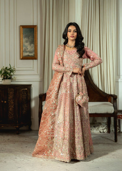 Pakistani Designer Blush Pink Chiffon Salwar Kameez Online in KSA Riyadh Saudi Arabia Oman Bahrain Qatar