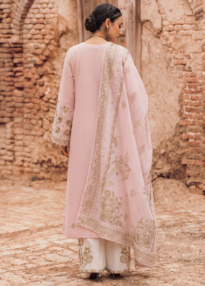 Pakistani Designer Blush Pink Embroidered Lawn Suit Online in KSA Riyadh Saudi Arabia Oman Bahrain Qatar