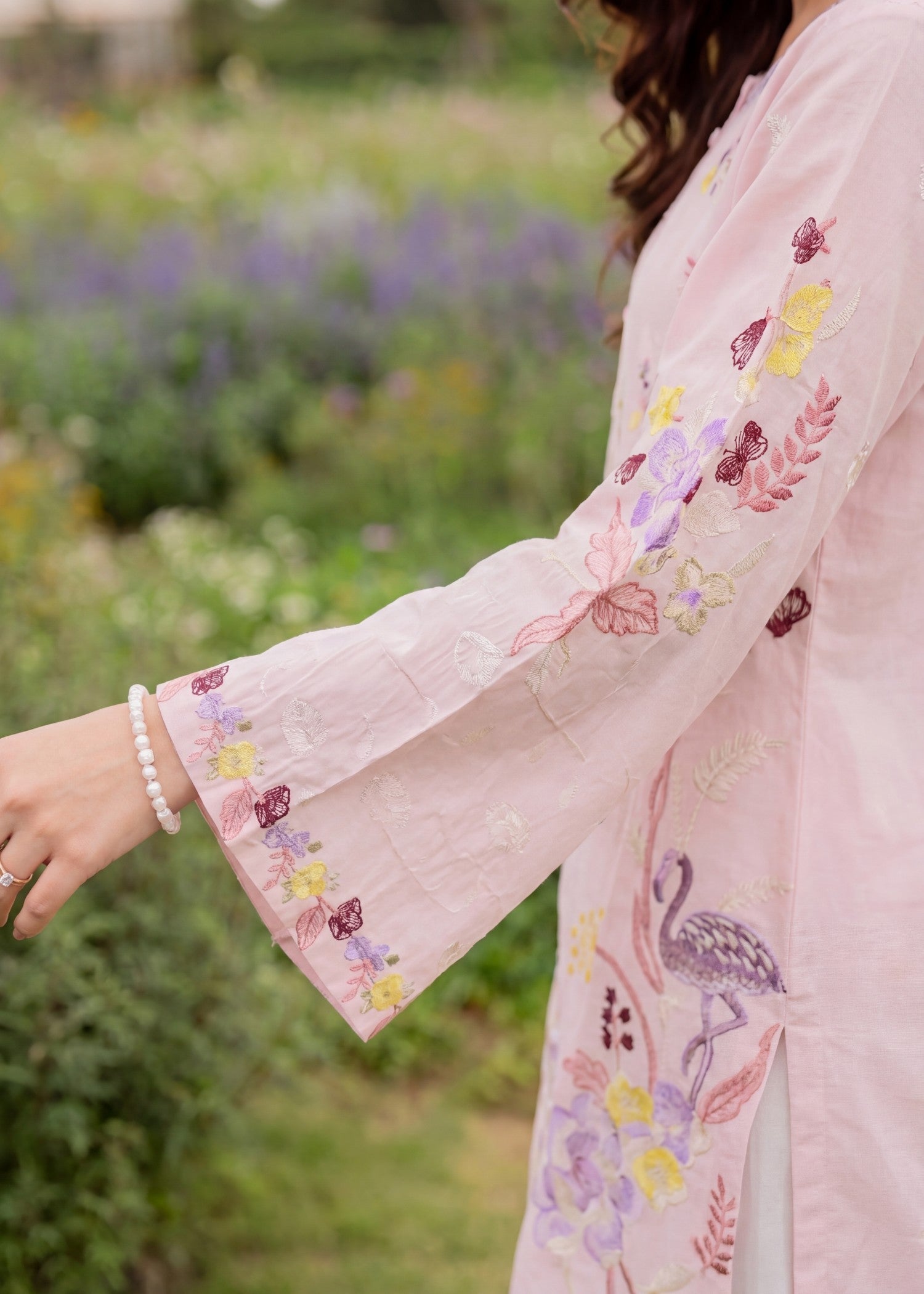 Pakistani Designer Blush Pink Lawn Suit Online in UK USA Canada