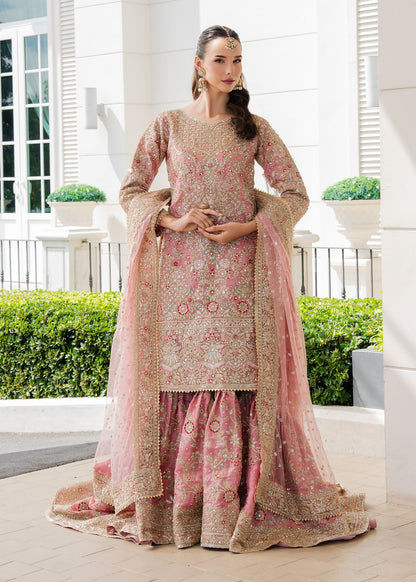 Pakistani Designer Blush Pink Silk Wedding Outfit Online in KSA Riyadh Saudi Arabia Oman Bahrain Qatar