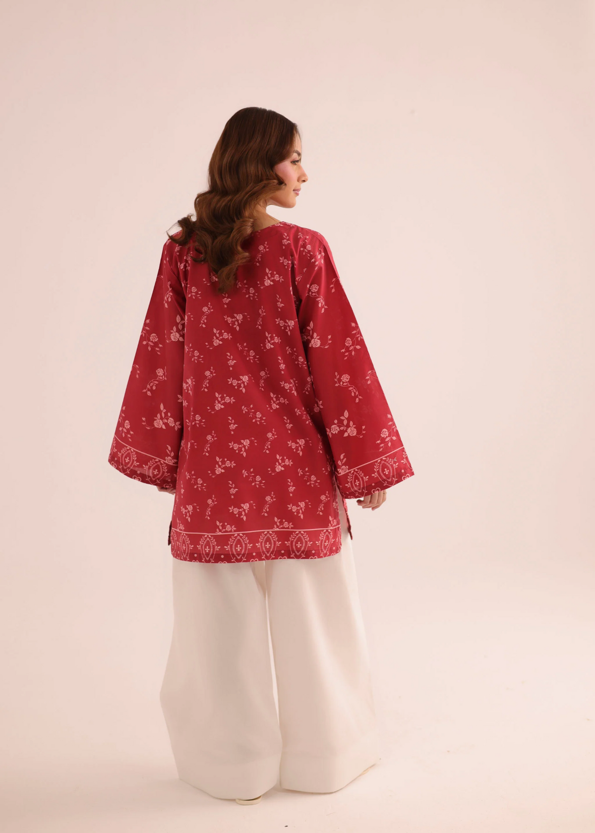 Pakistani Designer Brick Red Lawn Dress Material Online in KSA Riyadh Saudi Arabia Oman Bahrain Qatar