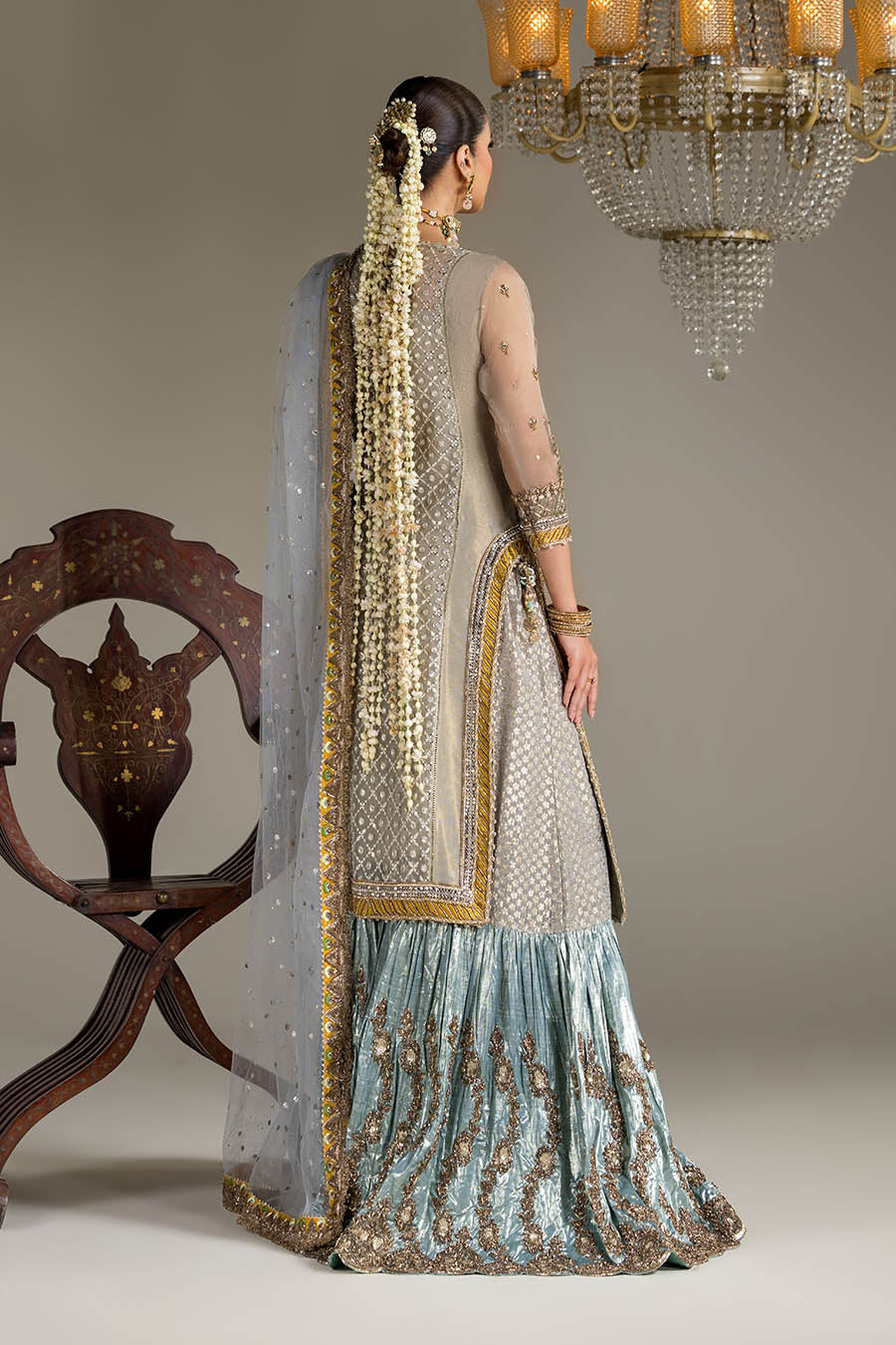 Pakistani Designer Brown Mesuri Sharara Online in KSA Riyadh Saudi Arabia Oman Bahrain Qatar