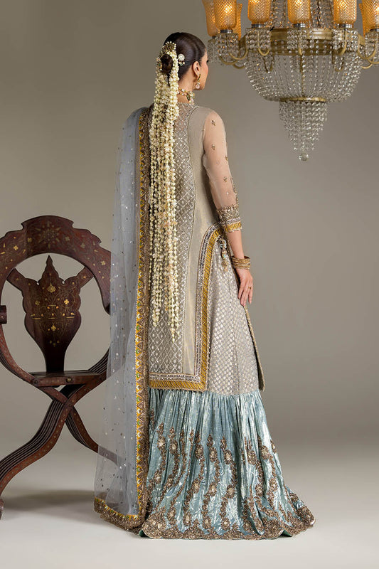 Pakistani Designer Brown Mesuri Sharara Online in KSA Riyadh Saudi Arabia Oman Bahrain Qatar