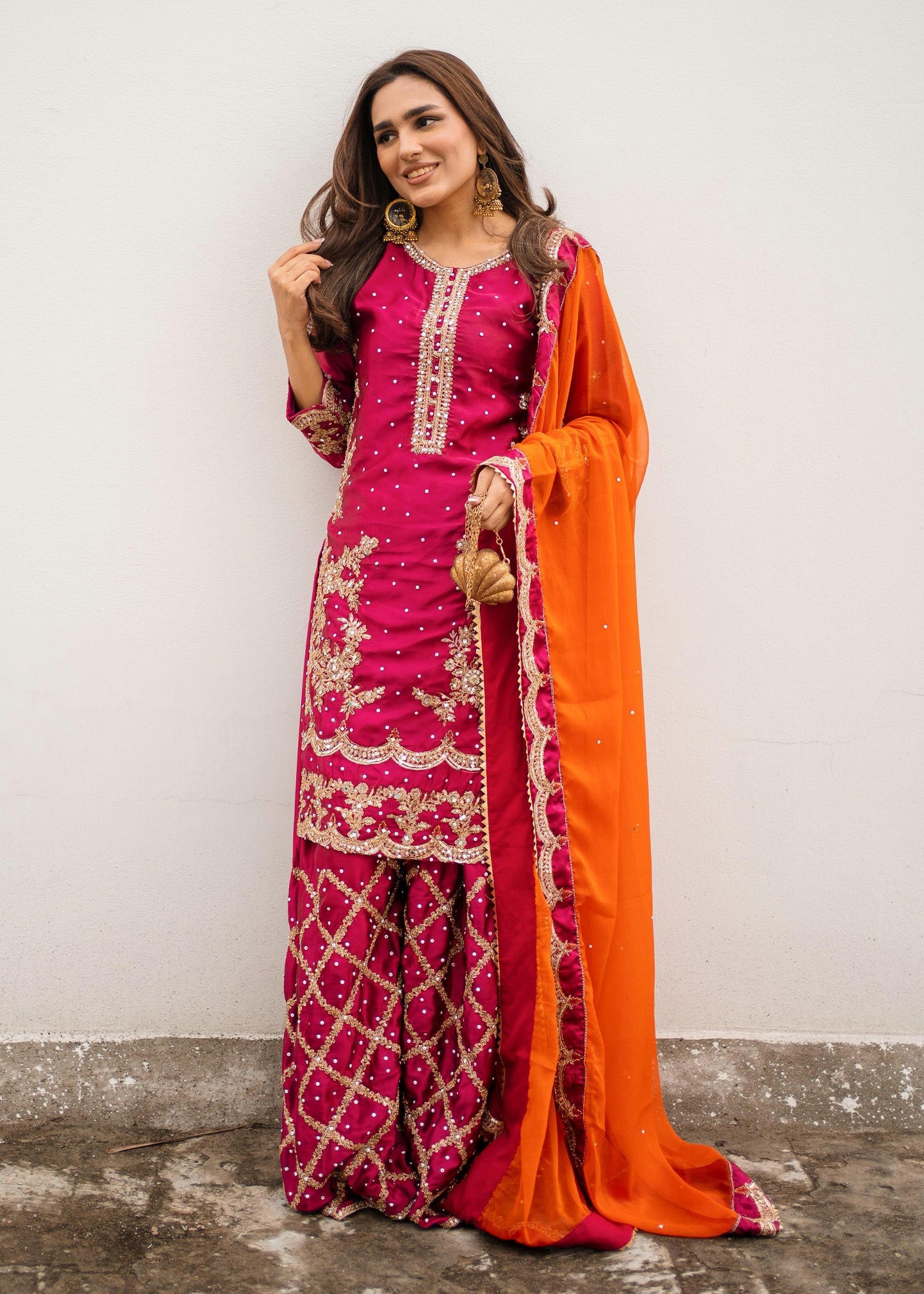 Pakistani Designer Burgundy Charmuse Salwar Kameez Online in KSA Riyadh Saudi Arabia Oman Bahrain Qatar