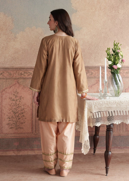 Pakistani Designer Camel Brown Lawn Shalwar Kameez Online in KSA Riyadh Saudi Arabia Oman Bahrain Qatar