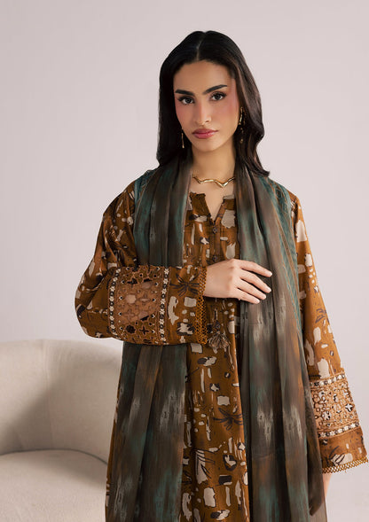 Pakistani Designer Caramel Lawn Suit Online in KSA Riyadh Saudi Arabia Oman Bahrain Qatar