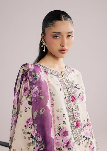 Pakistani Designer Cream Lawn Salwar Kameez Online in KSA Riyadh Saudi Arabia Oman Bahrain Qatar