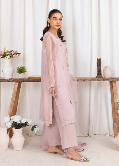Pakistani Designer Dusty Pink Raw Silk Salwar Kameez Online in KSA Riyadh Saudi Arabia Oman Bahrain Qatar